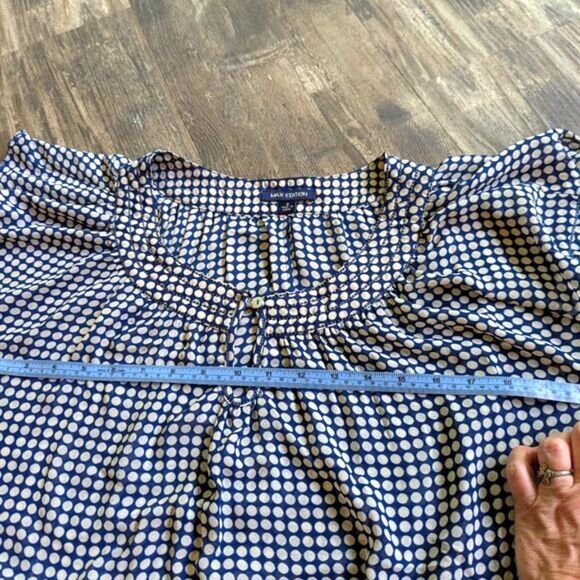Max Edition Navy & White Polka Dot Short Sleeve Blouse – Size S - Picture 10 of 10